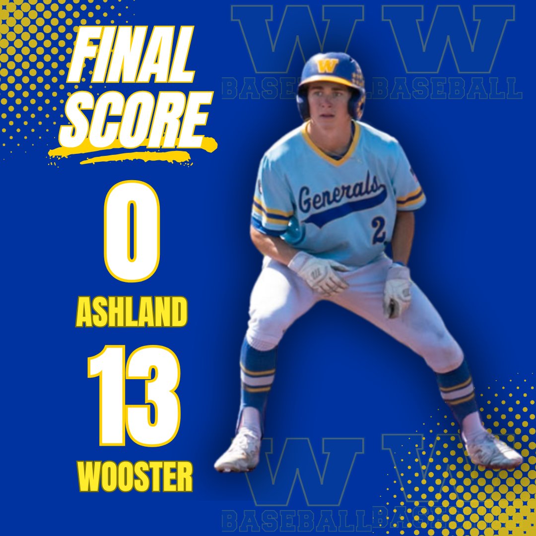 🚨 VARSITY FINAL 🚨 

Ashland 0, Wooster 13 (5inn)! We move to 17-4 (8-1) as <a href="/BradyBowen18/">Brady Bowen</a> picks up W #6 (3.2IP, 1H, 0R, 6K)!

Offense led by:

<a href="/hmeese2025/">Hayden Meese</a> 2H, 5RBI, 1R
@brockbowen2424 3H, 2RBI, 3R
<a href="/aj_likowski/">AJ Likowski</a> 2H, 1RBI

#RollGennys

#GoWoo | <a href="/alwaysageneral/">Wooster HS Athletics</a>