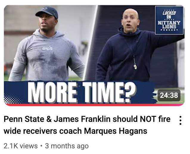 zach_seyko's tweet photo. A lot of people wanted Penn State to fire Marques Hagans. 

Back in January, I said that he just needed more time. 

Penn State's commitment to Hagans is paying off. https://t.co/oeMRD5p1eF