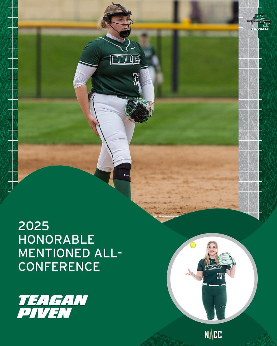 HUGE congratulations to Teagan Piven who earned honorable mention all-conference after finishing her freshman season. We are proud of you 👏