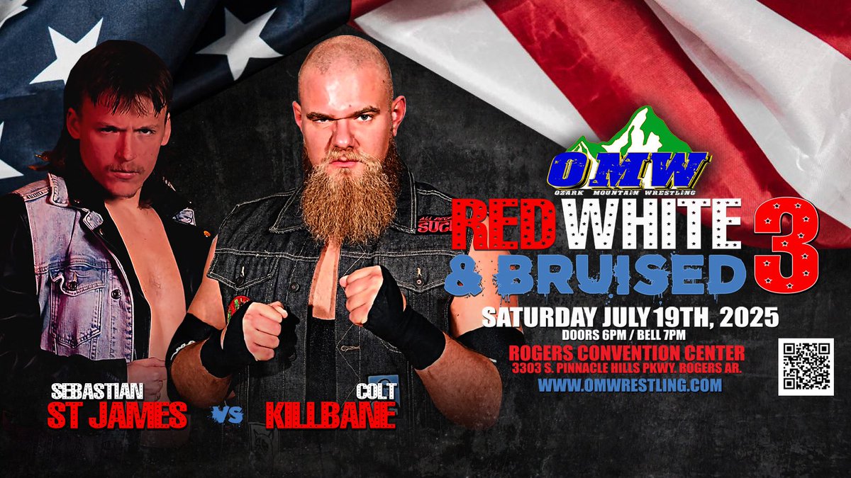 After narrowly retaining his title at MARGARITA MAYHEM, <a href="/IvanWarsaw/">Ivan Warsaw</a> will defend the OMW Championship against <a href="/ThisIsTNA/">TNA Wrestling</a> superstar, MOOSE at RED WHITE &amp; BRUISED 3!!

AND a grudge match will see Colt Killbane clash with Sebastian St. James!!

Tickets at omw71925.eventbrite.com