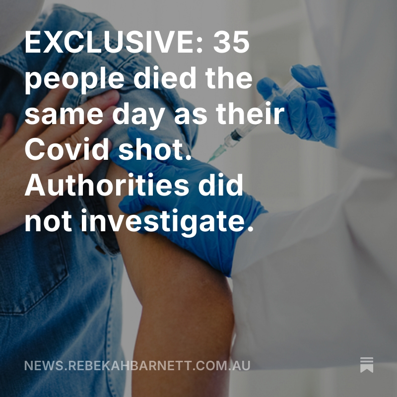 EXCLUSIVE: Covid vaccine deaths are extremely rare, according to the TGA’s claim that it has identified only 14 causally linked deaths out of more than 70 million doses given.

However, new documents released under FOI suggest that the public has been misled…