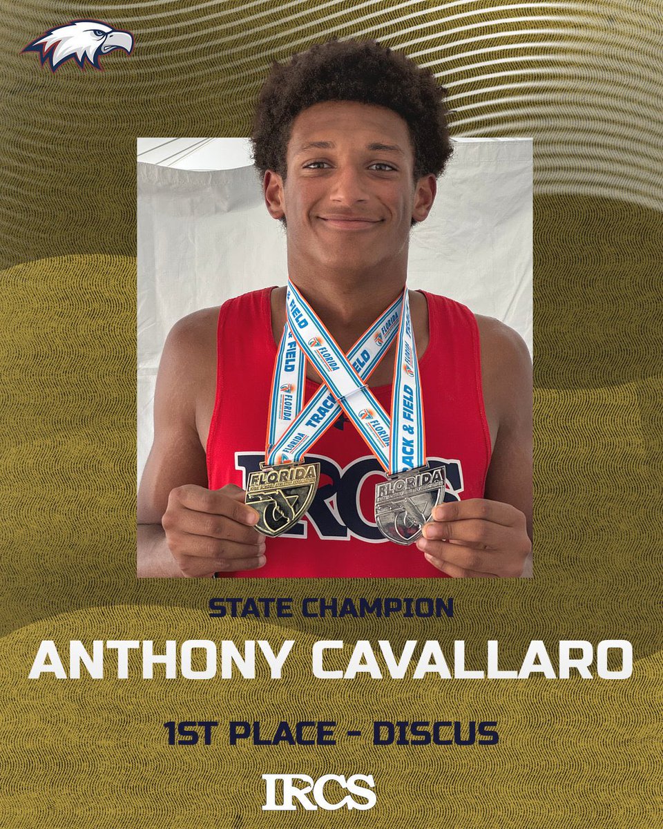 Indian Rocks Christian School (@ircseagles) on Twitter photo π¨STATE CHAMPIONπ¨
Anthony Cavallaro is the State Champion in the Discus for Class 1A! π¦
π΄π₯
This is the first discus state champion in school history!
<a href="/Andy_Villamarzo/">Andy Villamarzo</a> <a href="/LeonardWeaver/">TheRealCoachWeaver</a> <a href="/AC2one_/">Anthony Cavallaro</a> <a href="/ryanjohnson573/">Ryan Johnson</a> <a href="/FlaHSFootball/">FloridaHSFootball.com</a> <a href="/Biggamebobby/">Bob Putnam</a> <a href="/HSSportsFL/">HSSportsFlorida</a> π¨STATE CHAMPIONπ¨
Anthony Cavallaro is the State Champion in the Discus for Class 1A! π¦
π΄π₯
This is the first discus state champion in school history!
<a href="/Andy_Villamarzo/">Andy Villamarzo</a> <a href="/LeonardWeaver/">TheRealCoachWeaver</a> <a href="/AC2one_/">Anthony Cavallaro</a> <a href="/ryanjohnson573/">Ryan Johnson</a> <a href="/FlaHSFootball/">FloridaHSFootball.com</a> <a href="/Biggamebobby/">Bob Putnam</a> <a href="/HSSportsFL/">HSSportsFlorida</a>