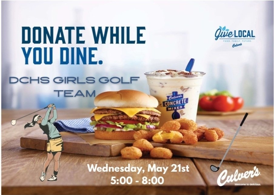 LadyHawksGolf's tweet image. Join us next Wed 21May25 5p-8p for Dine & Donate at Culver's Kentucky Ave Help support Lady Hawks⛳ @MSDDecatur @DMSHawks @DCHS_Athletics @dchs_softball @DCBASEBALLHAWKS @DCHS_BoysGolf @DCHawkFootball @DCHSHawksTennis @DCHShawksbball @DCHSLadyHawks @dc_eleathletics @DCHawkPOWER