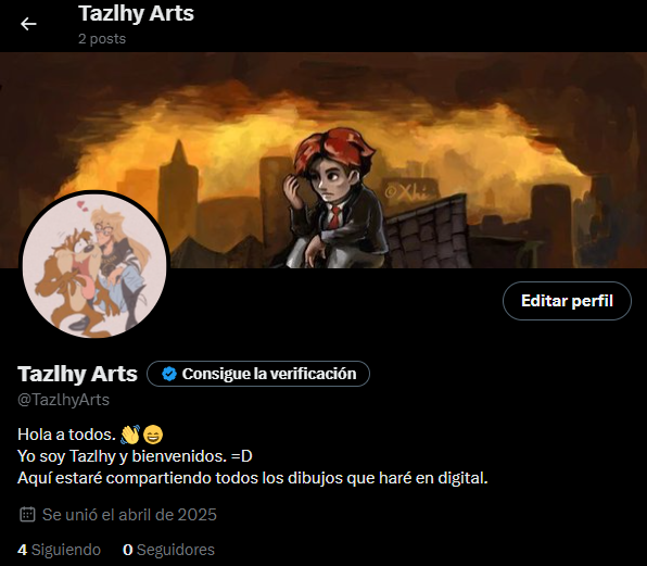 Tazlhy's tweet image. Hola, chicos.
Hace poco me creé un nuevo perfil en donde pueda estar más cómodo con mis dibujos para que no estén desordenados y no se tomen la molestia de tener que buscar o esperar a que los suba por aquí.
-&gt; (@TazlhyArts) &lt;-
Gracias por su atención, chicos.
Los quiero. 👋😄