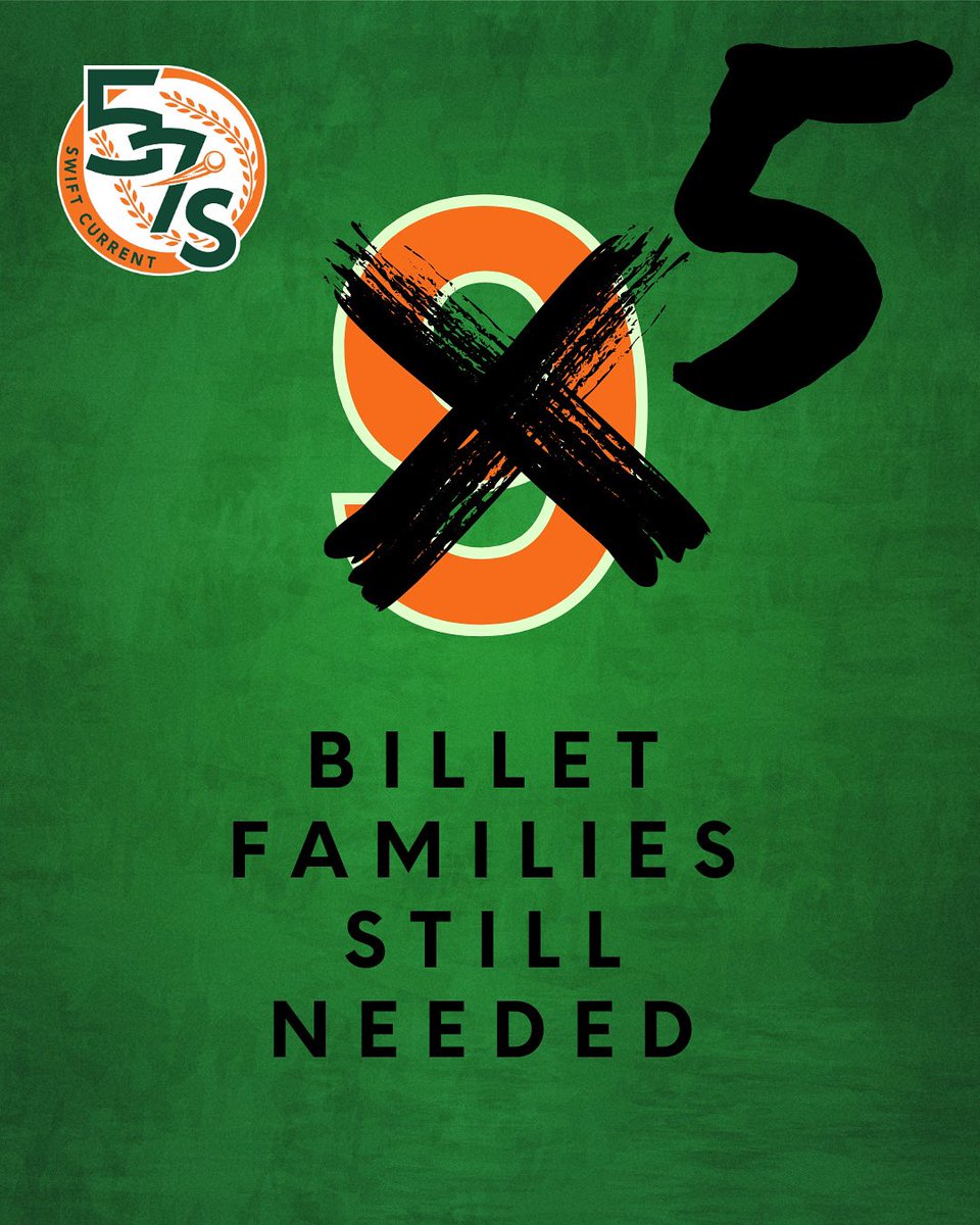 Swift Current 57's (@swiftcurrent57s) on Twitter photo We are sooo close! Boys are arriving within the next 2 weeks!
Please reach out to Laurie (306) 741- 6773 or email billets@swift57s.ca if you are able to take a player this season. We are sooo close! Boys are arriving within the next 2 weeks!
Please reach out to Laurie (306) 741- 6773 or email billets@swift57s.ca if you are able to take a player this season.