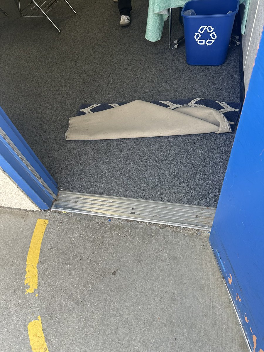 Some days, I’m not sure I’ll survive until my honors (not just academically) class. 

I watched my entire third period English class step on or over this as they entered.