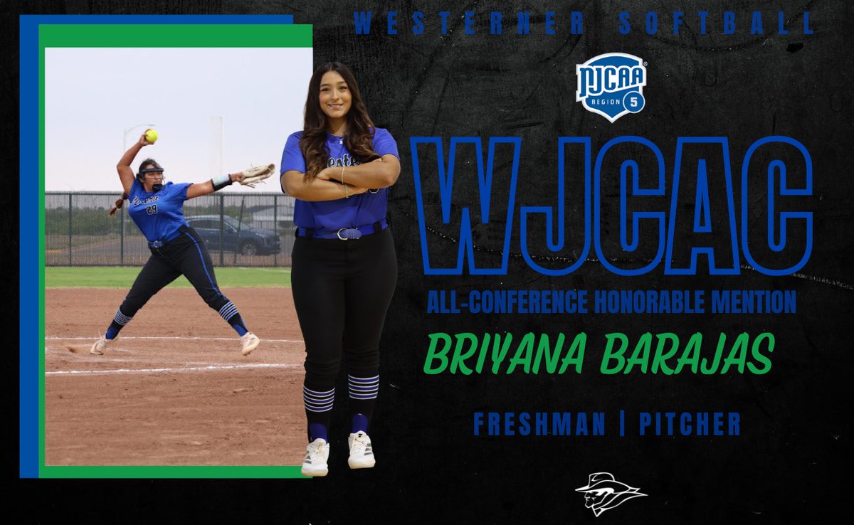 Congratulations to Briyana Barajas as she was awarded WJCAC honorable mention pitcher!🤠