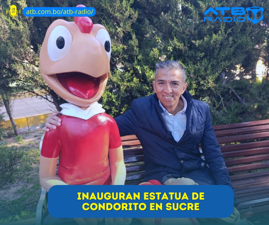 CONDORITO EN SUCRE
En celebración de su 75 aniversario, se inauguró una estatua del popular personaje de los historietas chilenas, Condorito, en el parque Bolívar de la capital boliviana. 
#ATBRadio #condoritoensucre #SucreBolivia