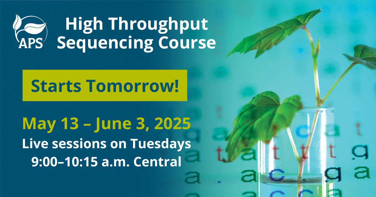 Our High Throughput Sequencing (HTS) course kicks off tomorrow, and there's still time to register today! Don't miss the first live session and start your learning journey on May 13.

Sign up now and secure your spot: bit.ly/3QVwfQG

#APSCourse #Learning #CareerGrowth