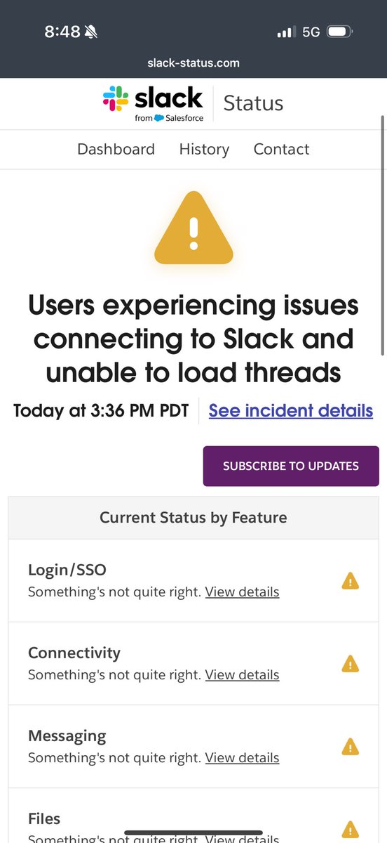 slackで障害が発生しているらしいが、逐一状況がユーザーにもわかるこれすごいな

slack-status.com