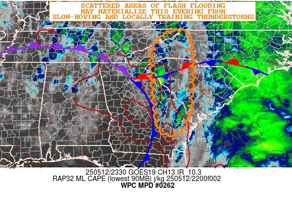 #WPC_MD 0262 affecting Central to Northeast GA...Upstate SC...Western NC, #scwx #ncwx #gawx #tnwx, wpc.ncep.noaa.gov/metwatch/metwa…