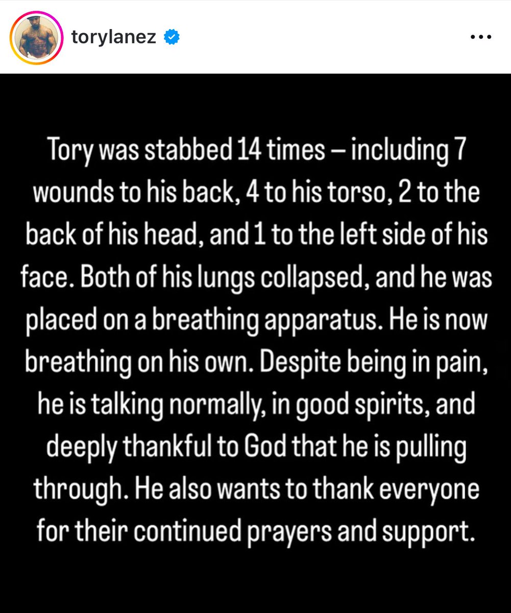 Tory Lanez was reportedly stabbed 14 TIMES 😳🙏