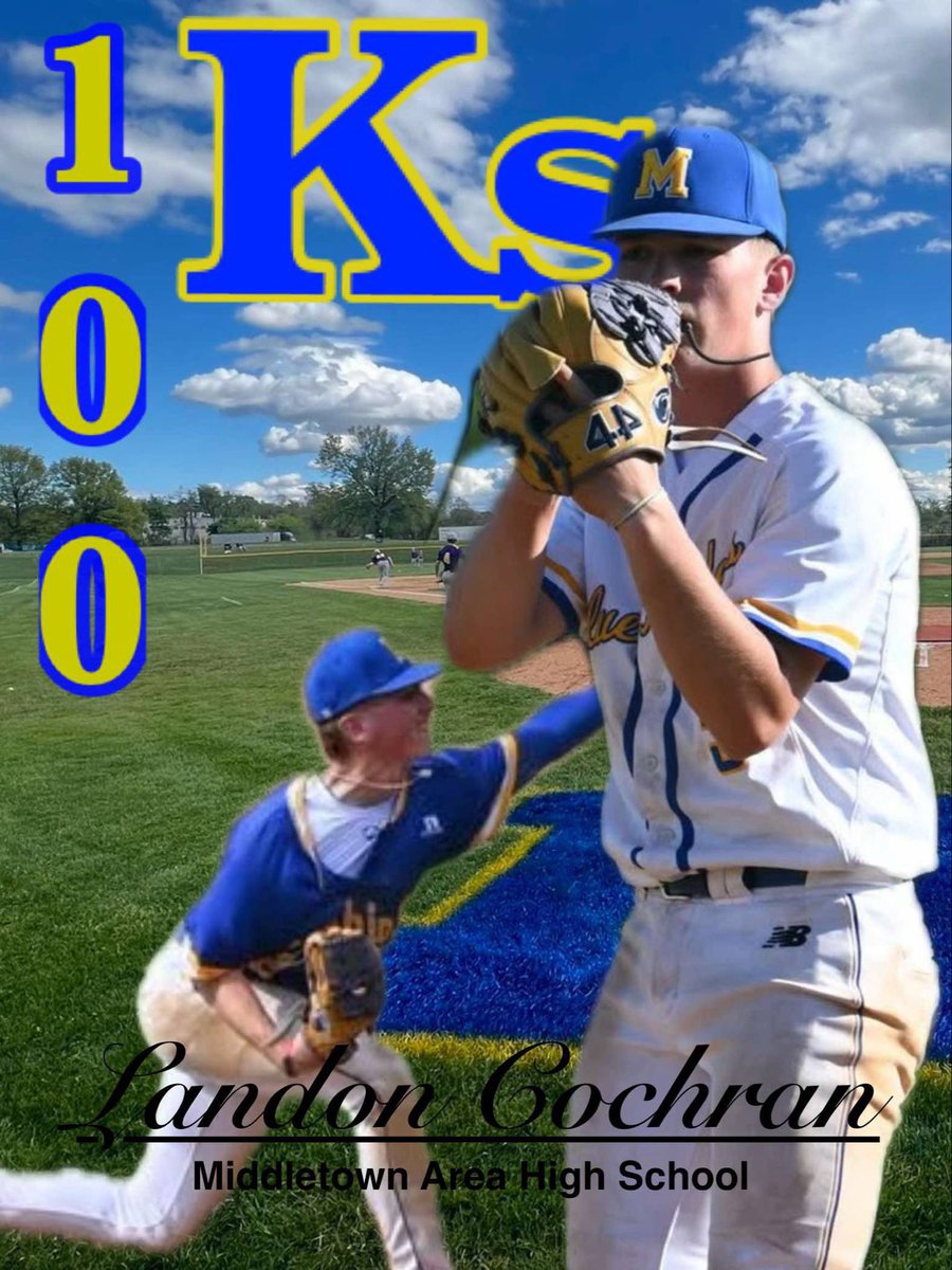 Congratulations to Landon Cochran on his 100th career varsity strikeout this afternoon in our win against Lancaster Catholic!