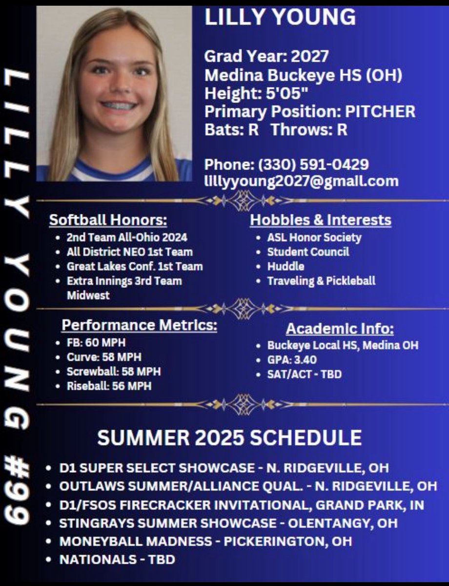 Finesse 15U National - Pratt (@09ohio) on Twitter photo So happy for our flame thrower 2027 RHP Lilly Young <a href="/lilly_young99/">Lilly Young</a> who has been sidelined since last summer. She’s worked so hard to get back on the field and threw a beautiful no-hit gem tonight going the distance giving up only a walk. Exciting times and so proud of her for So happy for our flame thrower 2027 RHP Lilly Young <a href="/lilly_young99/">Lilly Young</a> who has been sidelined since last summer. She’s worked so hard to get back on the field and threw a beautiful no-hit gem tonight going the distance giving up only a walk. Exciting times and so proud of her for