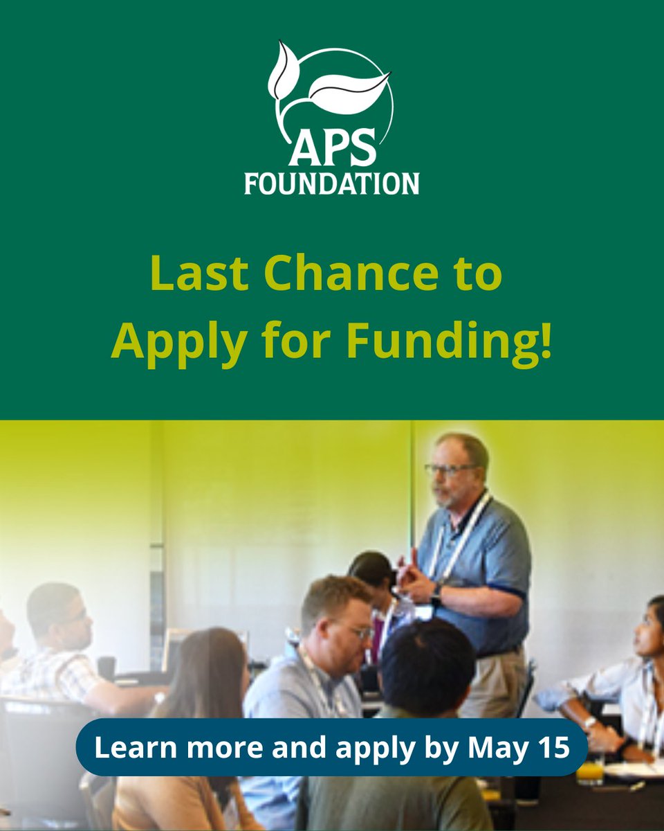 Time is running out to apply for funding opportunities for professional development and training available from the APS Foundation! 

Now is your chance to apply. Learn more and start your application by May 15: bit.ly/3Q0bt1j

#APSFoundation #Funding #ApplyNow