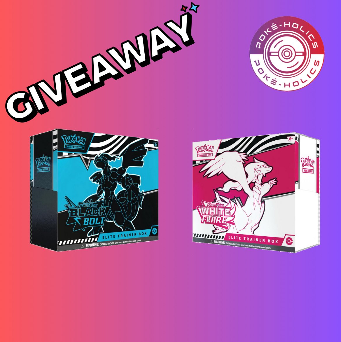Poke_Holics_'s tweet image. Pokemon TCG Giveaway 🎉
1 Winner Gets Both White Flare & Black Bolt ETBs
How To Enter:
1. Like this post 🤍
2. Retweet this post ♻️
3. Follow @Poke_Holics_
4. Check Out Other Giveaways From These Stores:
@ForgeStoreSTL
@SakurasCardShop
@RipnShip
@SafariZoneHQ…