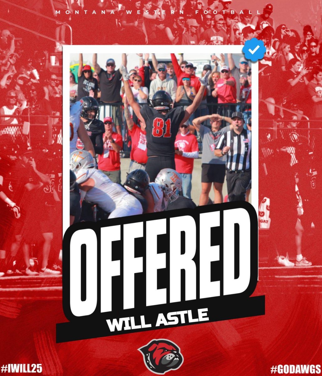 Will Astle (@willastle4) on Twitter photo After a great call with <a href="/Coach_Martello/">Riley Martello</a>, I’m grateful to have received an offer to <a href="/UMWFootball/">University of Montana Western Football</a>!! After a great call with <a href="/Coach_Martello/">Riley Martello</a>, I’m grateful to have received an offer to <a href="/UMWFootball/">University of Montana Western Football</a>!!