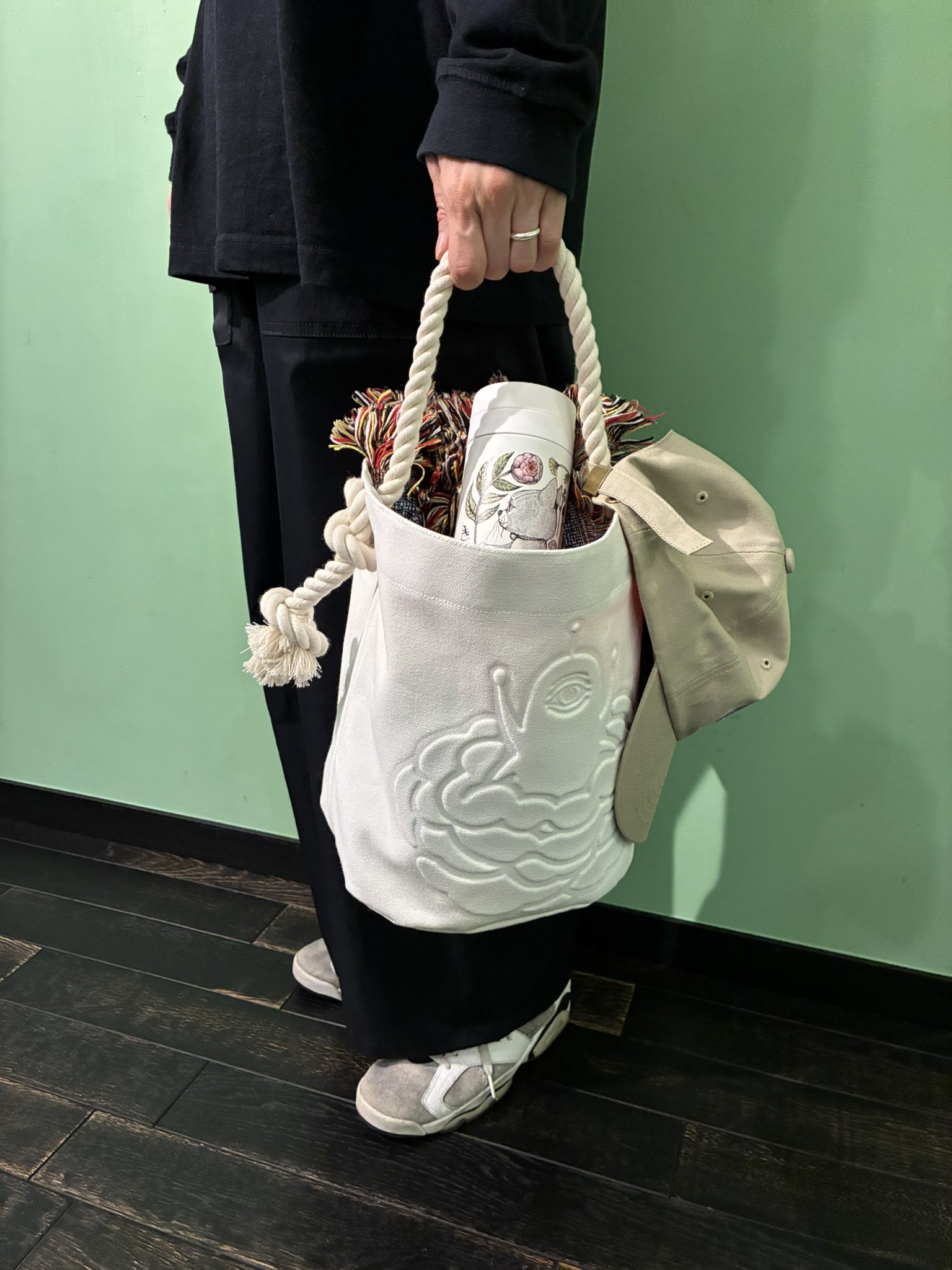 直筆サイン絵入り　ヒグチユウコ　ひとつめちゃんバケツトート　ボリス雑貨店 ボリス雑貨店 ヒグチユウコ ひとつめちゃんバケツトート 絵入り