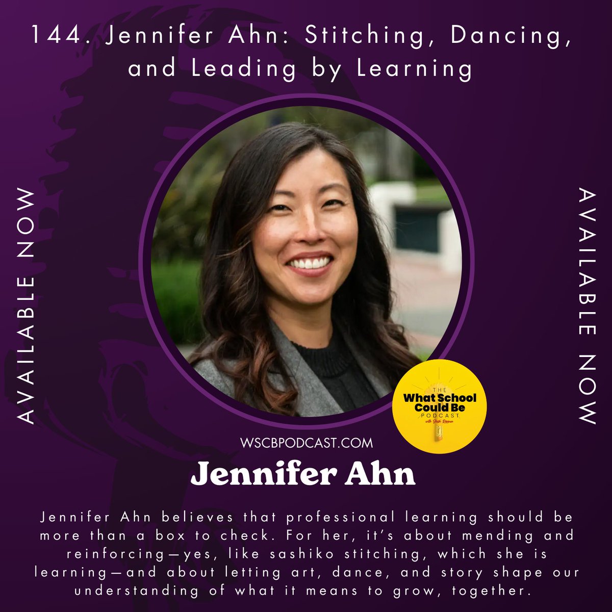 What School Could Be Podcast (@wscbpodcast) on Twitter photo Just released, my What <a href="/SchoolCouldBe/">What School Could Be</a> Podcast episode with Lead by Learning's Jennifer Ahn. Find it wherever you get your podcasts, or at WSCBPodcast.com.
#TEACHers #learning #education #design #whatschoolcouldbe #edchat #LeadershipMatters #studentvoice #Leadership Just released, my What <a href="/SchoolCouldBe/">What School Could Be</a> Podcast episode with Lead by Learning's Jennifer Ahn. Find it wherever you get your podcasts, or at WSCBPodcast.com.
#TEACHers #learning #education #design #whatschoolcouldbe #edchat #LeadershipMatters #studentvoice #Leadership