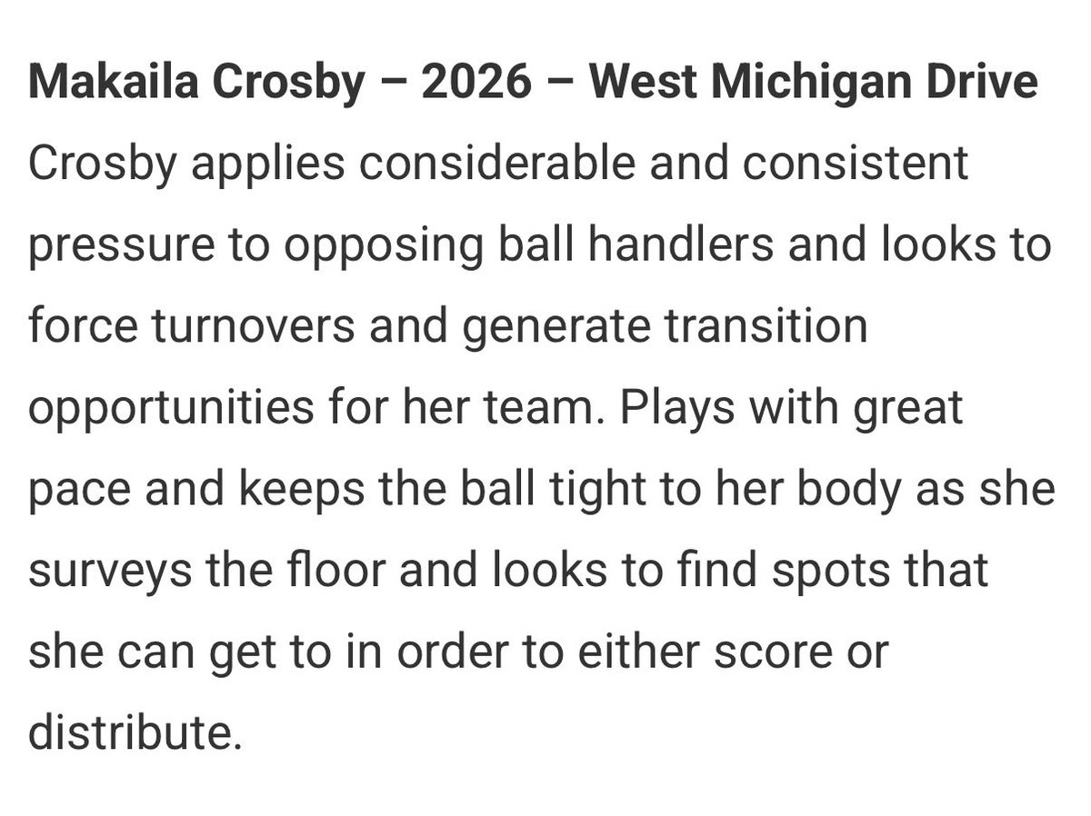 Makaila Crosby (@kaykaycrosby21) on Twitter photo Thank you for the write up! <a href="/JrAllStarIN/">Indiana Jr. All-Star GBB</a>
<a href="/CoachB_NCSA/">Brittany Atwater</a> <a href="/Drivebball1/">West Michigan Drive Girls Basketball</a> Thank you for the write up! <a href="/JrAllStarIN/">Indiana Jr. All-Star GBB</a>
<a href="/CoachB_NCSA/">Brittany Atwater</a> <a href="/Drivebball1/">West Michigan Drive Girls Basketball</a>