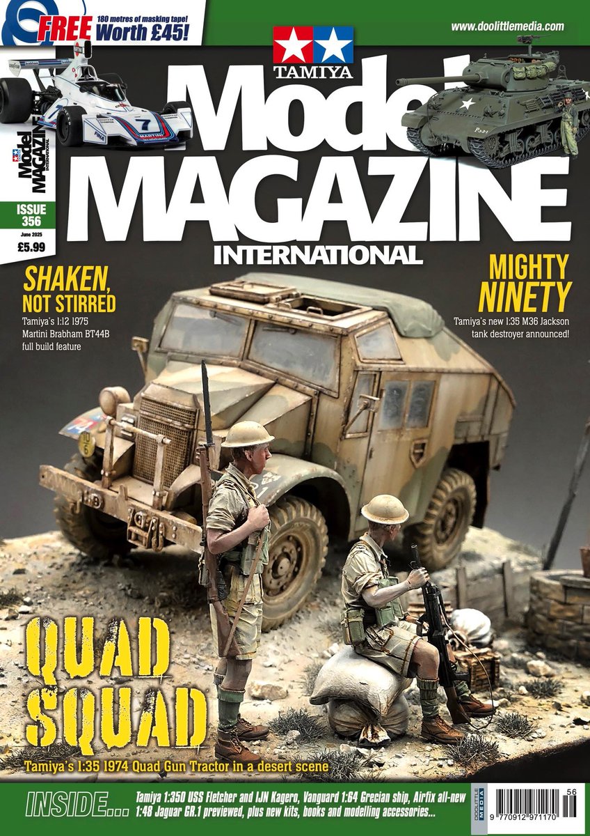 My work "Battle for territory in the wasteland" Quad Gun Tractor (TAMIYA) will be featured in Tamiya Model Magazine issue 356.