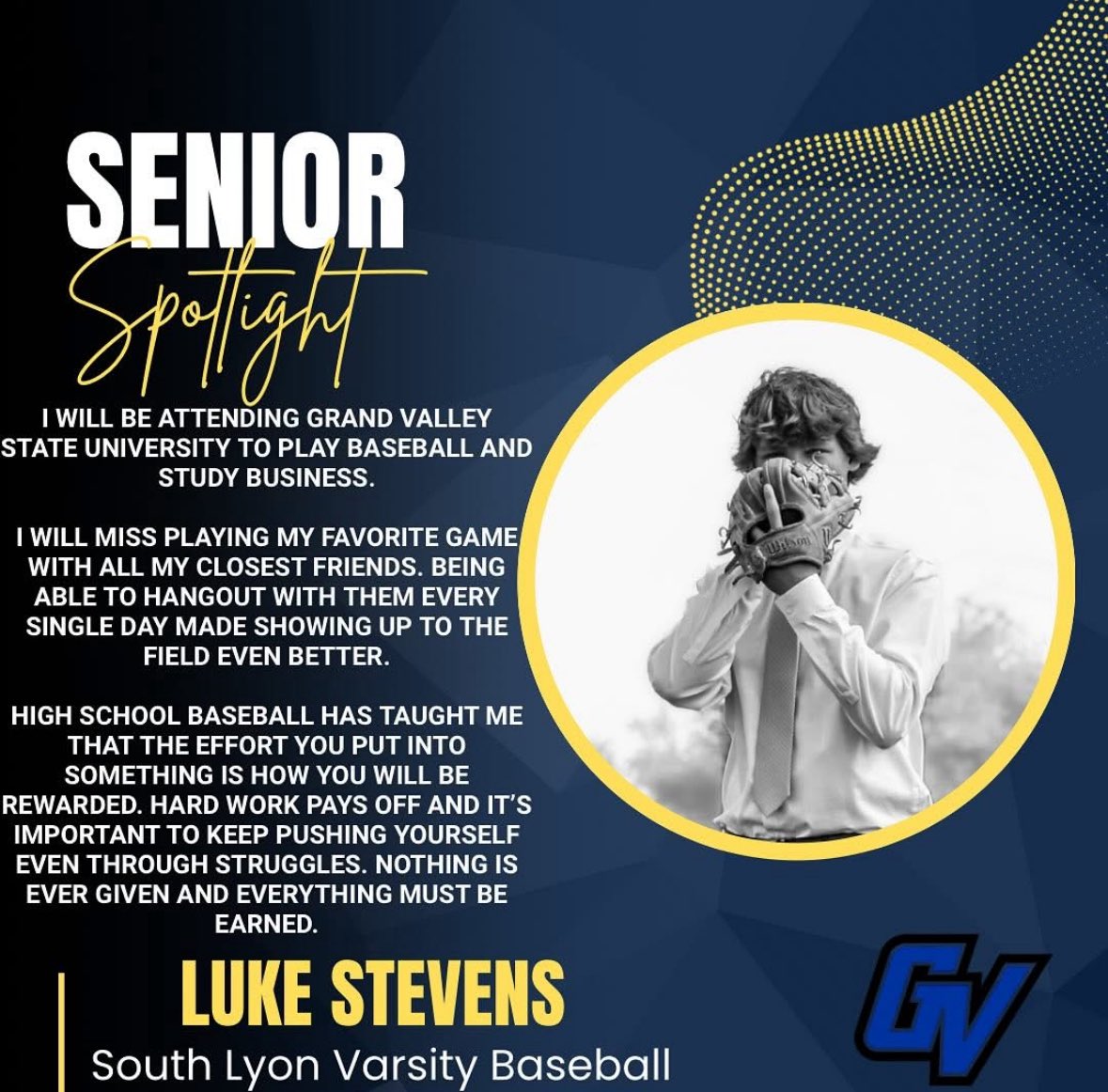 South Lyon Baseball (@slyonbaseball) on Twitter photo π¨ Senior Spotlight π¨ <a href="/lukestevens2025/">Luke Stevens</a>
Your genuine joy of playing the game of baseball is infectious. Canβt wait to see you flourish at <a href="/GVSUBaseball/">GVSU Baseball</a> ! #Pookie π¨ Senior Spotlight π¨ <a href="/lukestevens2025/">Luke Stevens</a>
Your genuine joy of playing the game of baseball is infectious. Canβt wait to see you flourish at <a href="/GVSUBaseball/">GVSU Baseball</a> ! #Pookie