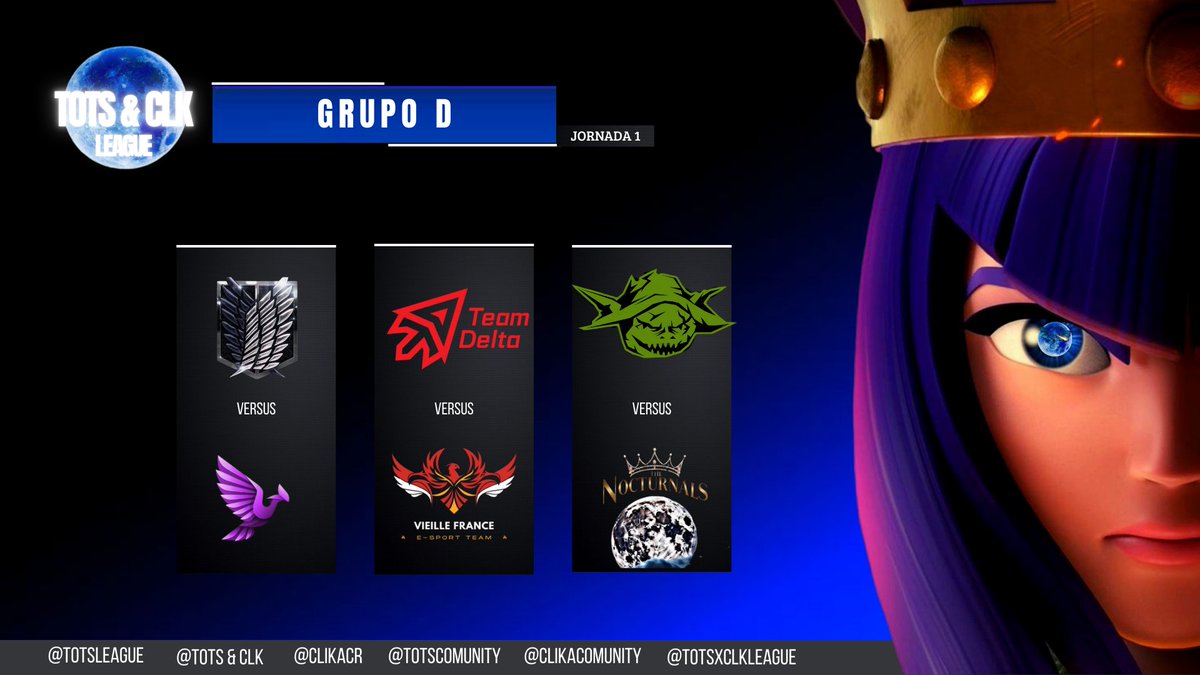Tots League (@totscomunity) on Twitter photo ยกยก๐๐๐
๐๐๐๐๐๐๐๐๐๐๐๐ ๐๐๐๐๐๐!!
GRUPO D ๐
<a href="/SilverWings_es/">SilverWings Esport</a> ๐๏ธ <a href="/_PHOENIX_CR/">PHOENIX CR</a>
<a href="/TDelta_CR/">Team Delta (ฮ)</a> ๐๏ธ @TeamVF_esports
<a href="/Magical_Goblins/">Magical Goblins</a> ๐๏ธ <a href="/TheNocturnalsX/">ฦฌำะ ฦฦ ฦฦฌฦฒฦฆฦฦิผฦง</a>
ยกELLOS YA ESTAN LISTOS PARA LA JORNADA 1! โ๏ธ ยกยก๐๐๐
๐๐๐๐๐๐๐๐๐๐๐๐ ๐๐๐๐๐๐!!
GRUPO D ๐
<a href="/SilverWings_es/">SilverWings Esport</a> ๐๏ธ <a href="/_PHOENIX_CR/">PHOENIX CR</a>
<a href="/TDelta_CR/">Team Delta (ฮ)</a> ๐๏ธ @TeamVF_esports
<a href="/Magical_Goblins/">Magical Goblins</a> ๐๏ธ <a href="/TheNocturnalsX/">ฦฌำะ ฦฦ ฦฦฌฦฒฦฆฦฦิผฦง</a>
ยกELLOS YA ESTAN LISTOS PARA LA JORNADA 1! โ๏ธ