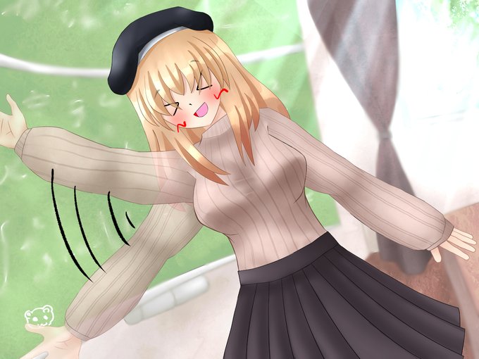 #oc #一次創作 #イラスト 
#絵柄好みって人にフォローされたい 
もう一つのアカウントで載せたイラストの再掲。
目が合うと手を振ってくれる元気な女の子🥰 