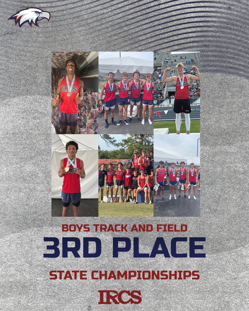 Indian Rocks Christian School (@ircseagles) on Twitter photo BOYS TRACK AND FIELD PLACE 3RD AT THE STATE CHAMPIONSHIPS! 🦅🔴🥉
What an incredible year for Coach Kinsey, the staff, and the boys!
Districts champions, Regional Champions, and 3rd in the State! 🏆🏆🥉
<a href="/HSSportsFL/">HSSportsFlorida</a> <a href="/Dr_ChrisHobbs/">Dr. Chris Hobbs 🤜🏼 🤛🏽</a> <a href="/Biggamebobby/">Bob Putnam</a> <a href="/ryanjohnson573/">Ryan Johnson</a> BOYS TRACK AND FIELD PLACE 3RD AT THE STATE CHAMPIONSHIPS! 🦅🔴🥉
What an incredible year for Coach Kinsey, the staff, and the boys!
Districts champions, Regional Champions, and 3rd in the State! 🏆🏆🥉
<a href="/HSSportsFL/">HSSportsFlorida</a> <a href="/Dr_ChrisHobbs/">Dr. Chris Hobbs 🤜🏼 🤛🏽</a> <a href="/Biggamebobby/">Bob Putnam</a> <a href="/ryanjohnson573/">Ryan Johnson</a>