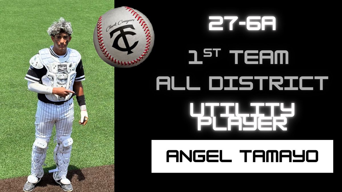 Clark Cougar Baseball (@cougarclark) on Twitter photo Congratulations to Freshman C/SS/P <a href="/AngelTa82223938/">Angel Tamayo</a> on being named All District 1st Team Utility. Bright future ahead for this talented 1st year player. Congratulations to Freshman C/SS/P <a href="/AngelTa82223938/">Angel Tamayo</a> on being named All District 1st Team Utility. Bright future ahead for this talented 1st year player.