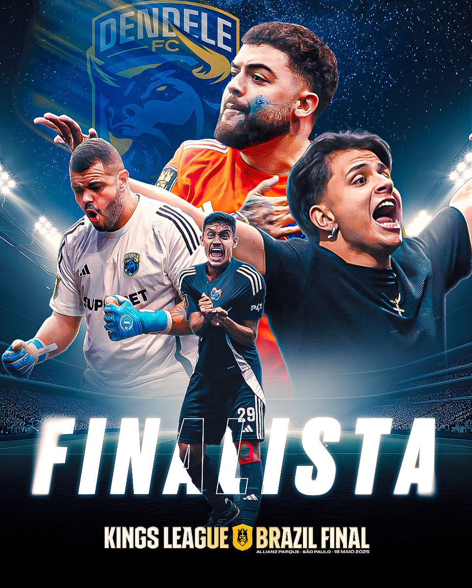 A um jogo do título! 🏆🇧🇷

O <a href="/Dendele_FC/">Dendele FC</a> sai do 7º lugar pra FINAL da Kings League Brazil!