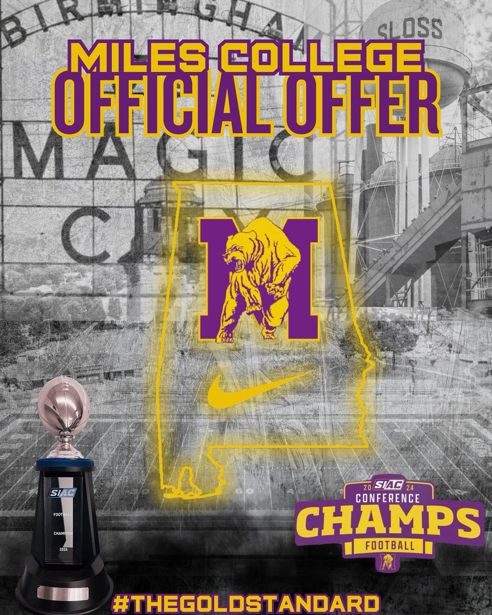 Javoris Pettway (@javorispettway1) on Twitter photo Truly blessed to have receive a offer from Miles college 🐻🟣🟡🙏
<a href="/Coach_ZGolson/">Zach Golson</a> <a href="/coachcdudley/">Charlie Dudley</a> <a href="/CoachBaxter94/">Michael Baxter</a> #RecruitDaG Truly blessed to have receive a offer from Miles college 🐻🟣🟡🙏
<a href="/Coach_ZGolson/">Zach Golson</a> <a href="/coachcdudley/">Charlie Dudley</a> <a href="/CoachBaxter94/">Michael Baxter</a> #RecruitDaG