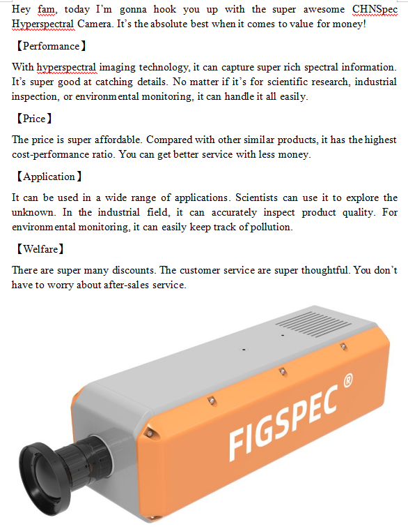 hangzhoucaipu's tweet photo. CHNSpec Hyperspectral Camera
#CHNSpecHyperspectralCamera #ScientificResearch #IndustrialInspection #EnvironmentalMonitoring https://t.co/VwD3zkPL5V