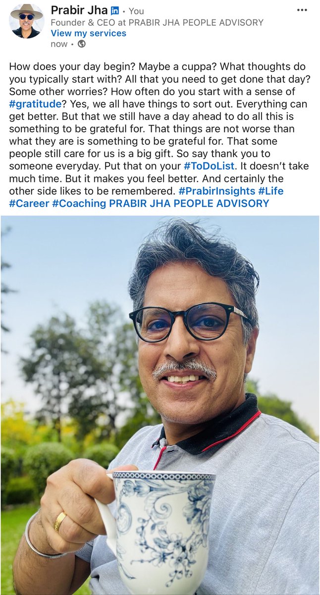 #PrabirInsights #Gratitude #ThinkDifferent #Life #Career #Coaching