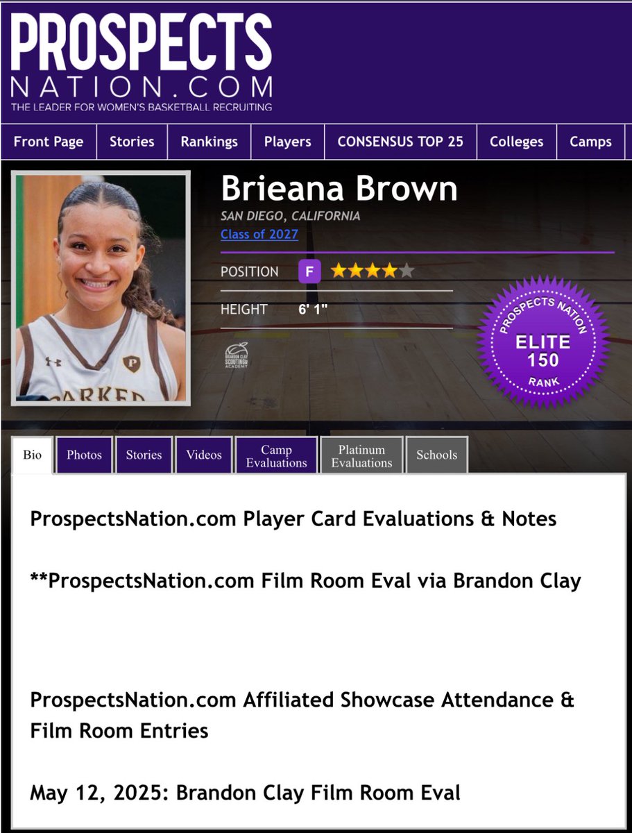 B r a n d o n C l a y (@brandonclaypsb) on Twitter photo Brandon Clay 🎥 Film Room Evals | Powered x @bclayscouting
“The Best Evals & Marketing in 🏀.”
New Eval On The Way 🚨
‘27 Brieana Brown (CA) of 7 Days was a Session I <a href="/3SSBGCircuit/">3Stripes Select Basketball Girls Circuit</a> standout.
She already has a San Diego offer.
Who’s Next
<a href="/t_sipfle/">Taylor Sipfle</a>
<a href="/SloneBianca/">Bianca Slone</a>
<a href="/kaistaniland/">Kai Staniland</a> Brandon Clay 🎥 Film Room Evals | Powered x @bclayscouting
“The Best Evals & Marketing in 🏀.”
New Eval On The Way 🚨
‘27 Brieana Brown (CA) of 7 Days was a Session I <a href="/3SSBGCircuit/">3Stripes Select Basketball Girls Circuit</a> standout.
She already has a San Diego offer.
Who’s Next
<a href="/t_sipfle/">Taylor Sipfle</a>
<a href="/SloneBianca/">Bianca Slone</a>
<a href="/kaistaniland/">Kai Staniland</a>