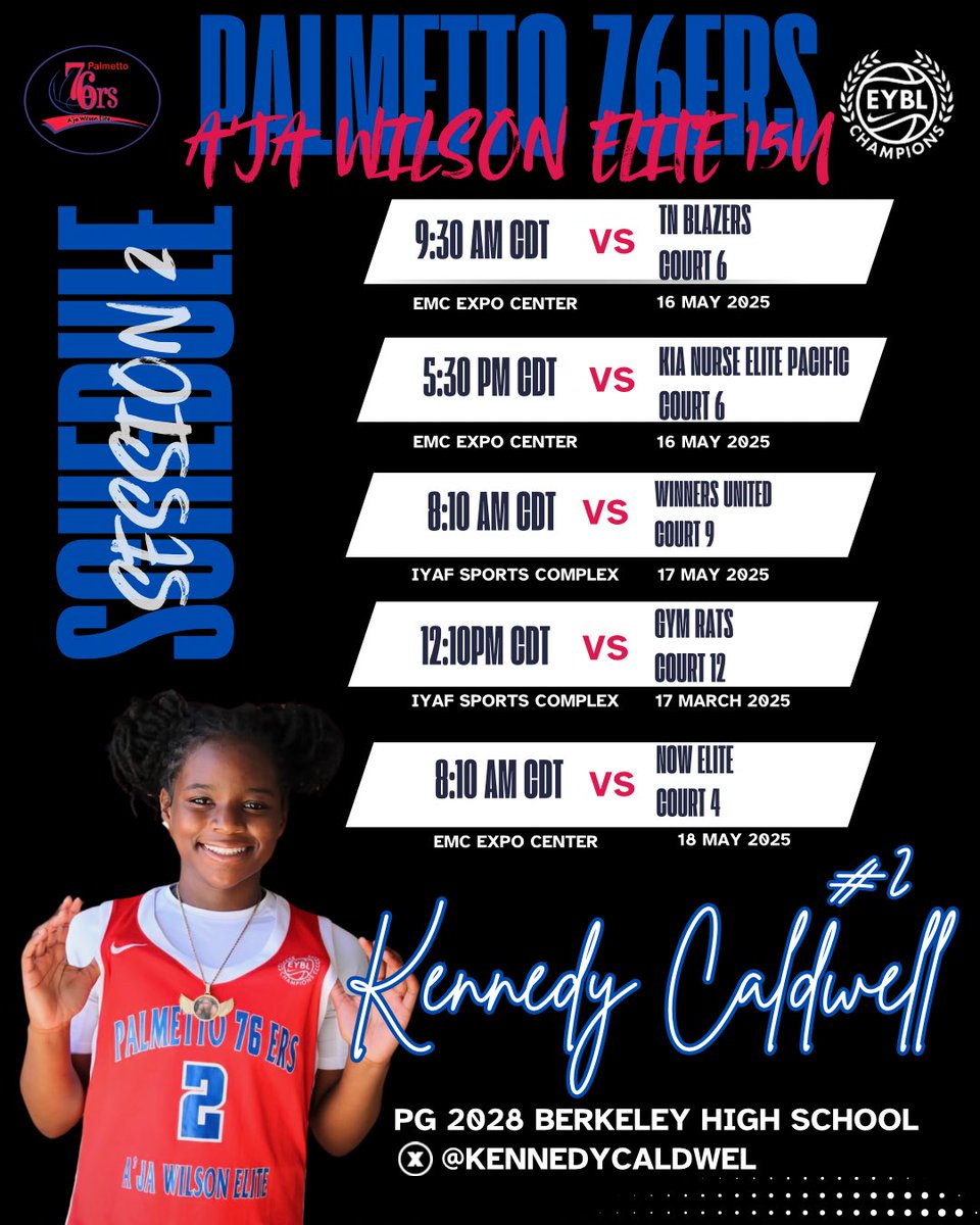 Kennedy Caldwell (@kennedycaldwel) on Twitter photo Road to Chicago continues!! Session 2! Des Moines, IA ❤️🤍 #ALLTHEWAY
Time to Work !!
<a href="/NikeGirlsEYBL/">Nike Girls EYBL</a> X <a href="/nikegirlseycl/">Nike Girls EYBL Champions League</a>
#hoops #palmetto76ersawe
#roadtochitown
<a href="/palmetto76erawe/">Palmetto 76ers/Aja Wilson Elite</a> <a href="/ladystagshoops/">Berkeley Lady Stags Hoops</a> <a href="/PGH_SCarolina/">Prep Girls Hoops South Carolina</a> <a href="/CoachMajor_SC/">Coach Major</a> <a href="/DJT11030/">Dominque Thompson, CAA, MS</a> <a href="/A5Lucas/">AA Lucas, M.Ed,GCDF🇨🇮🇬🇭🇺🇲🇫🇷</a> Road to Chicago continues!! Session 2! Des Moines, IA ❤️🤍 #ALLTHEWAY
Time to Work !!
<a href="/NikeGirlsEYBL/">Nike Girls EYBL</a> X <a href="/nikegirlseycl/">Nike Girls EYBL Champions League</a>
#hoops #palmetto76ersawe
#roadtochitown
<a href="/palmetto76erawe/">Palmetto 76ers/Aja Wilson Elite</a> <a href="/ladystagshoops/">Berkeley Lady Stags Hoops</a> <a href="/PGH_SCarolina/">Prep Girls Hoops South Carolina</a> <a href="/CoachMajor_SC/">Coach Major</a> <a href="/DJT11030/">Dominque Thompson, CAA, MS</a> <a href="/A5Lucas/">AA Lucas, M.Ed,GCDF🇨🇮🇬🇭🇺🇲🇫🇷</a>