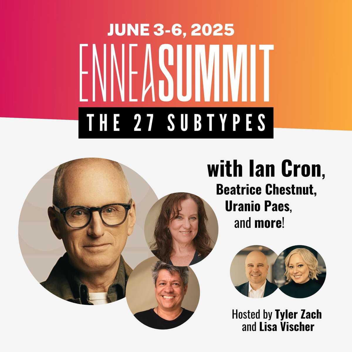NEW ENNEASUMMIT ALERT!🚨 

Learn about the 27 Subtypes through nine lively panel discussions where each subtype speaks for itself. 👏🏼

FREE to watch live June 3-6.
OR 
Start watching TODAY (and forever) + other perks with an All-Access pass.

More info 👉🏼: tylerzach.com/a/2148111985/t…