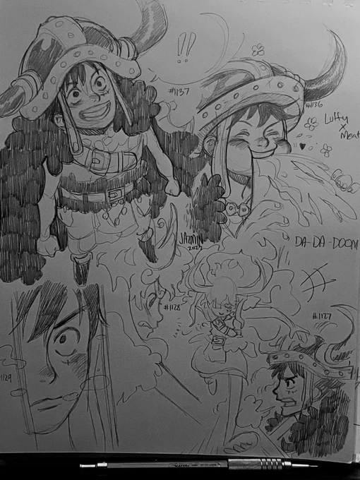 Elbaf Luffy sketches 🪓 #onepiece 
