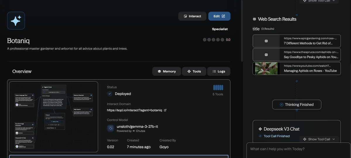 Goyo (@jumpblade) on Twitter photo <a href="/sqd_ai/">Squad | AI Agents</a> Deployed my first agent on #squadai.
It took seconds and it runs so smooth, I loved the process <a href="/sqd_ai/">Squad | AI Agents</a>
Just set up an account, hit create agent and you'll be running in a matter of minutes. The future is here. <a href="/sqd_ai/">Squad | AI Agents</a> Deployed my first agent on #squadai.
It took seconds and it runs so smooth, I loved the process <a href="/sqd_ai/">Squad | AI Agents</a>
Just set up an account, hit create agent and you'll be running in a matter of minutes. The future is here.