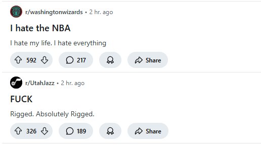 Let's see how Wizards and Jazz reddit are responding to the lottery news: