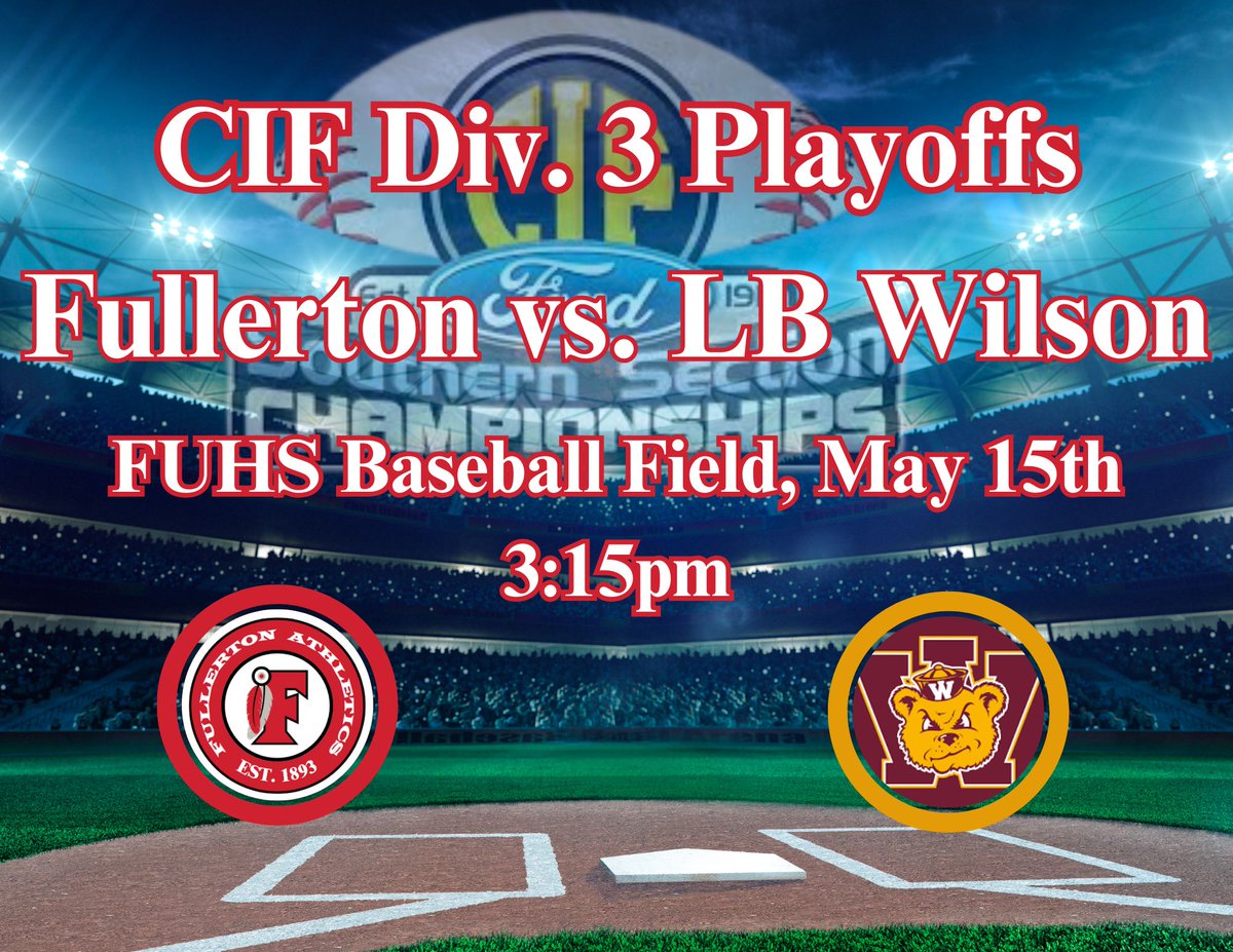 Div. 3 Playoffs, GO TRIBE! <a href="/fullertonhigh/">The Tribe</a> <a href="/fjuhsd/">Fullerton Joint Union High School District</a> <a href="/ocvarsityguy/">Dan Albano</a> <a href="/OCSportsZone/">OC Sports Zone</a> <a href="/FullertonASB/">FUHS ASB</a>