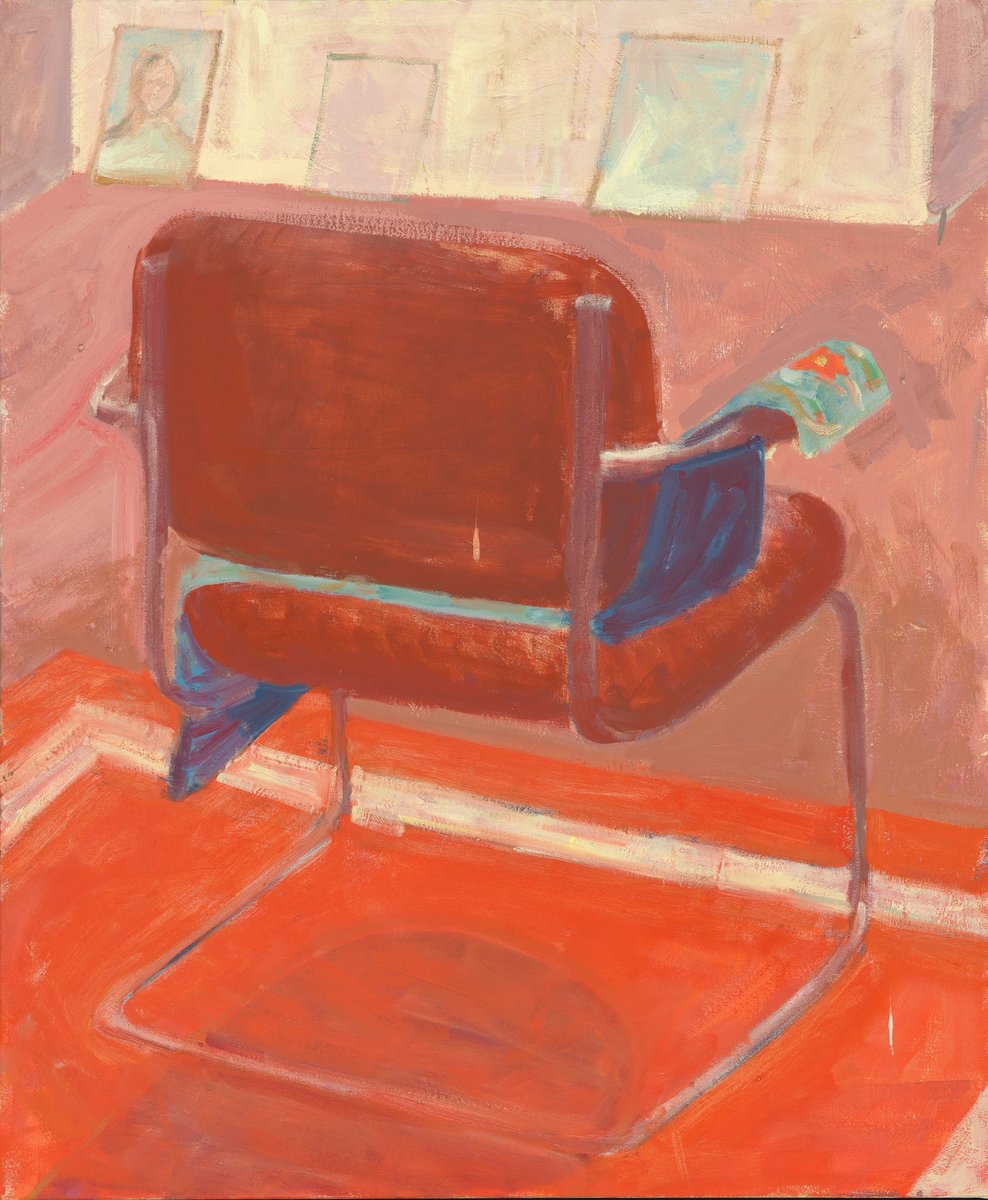zackrosebrugh's tweet image. Chair painting I got photographed because it sold and I’m not likely to see it again 🫡