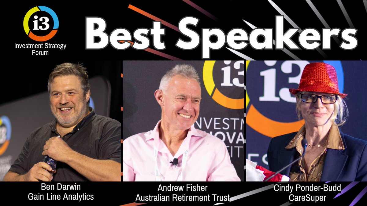 Congratulations 👏 to Ben Darwin, Andrew Fisher and Cindy Ponder-Budd - voted BEST SPEAKERS 🏆 at the 13th annual [i3] Investment Strategy Forum 2025!
