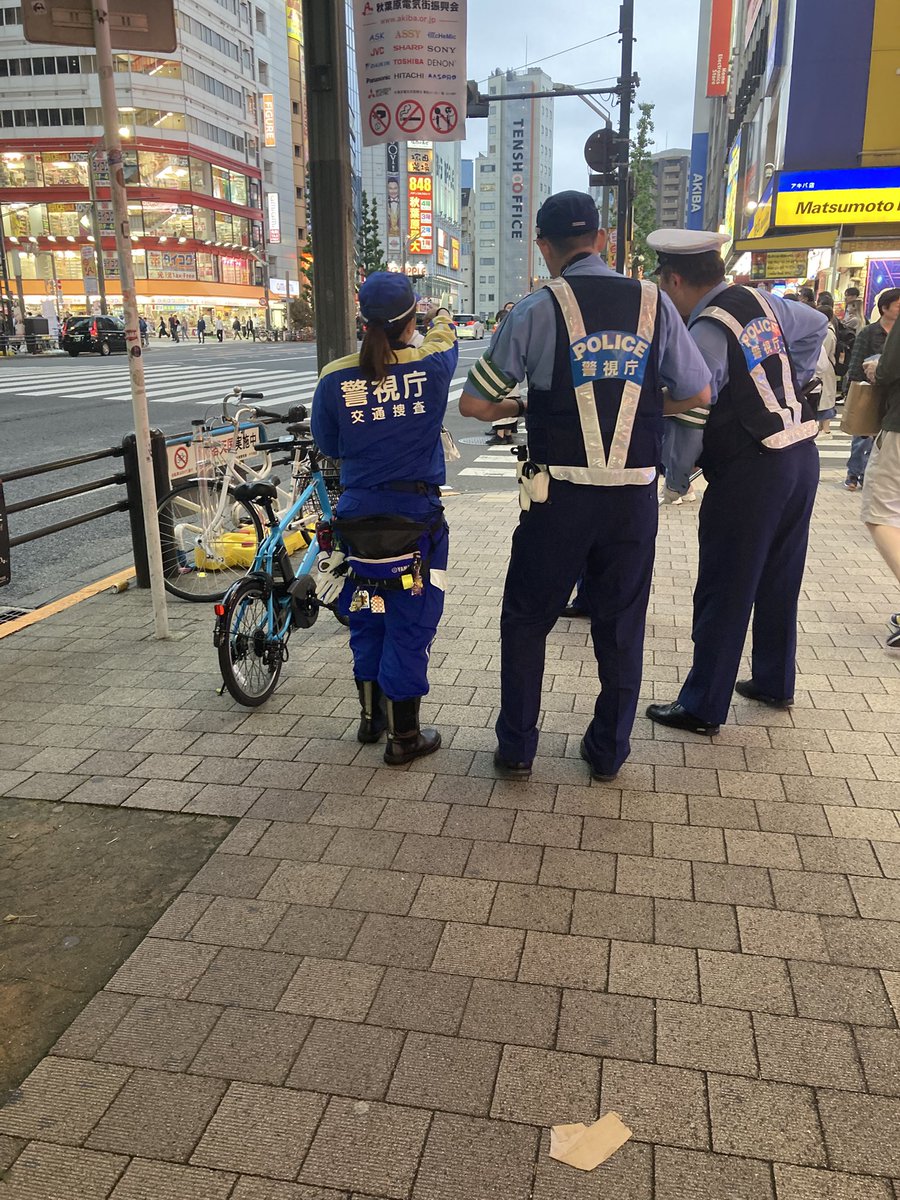 Nowhere but Japan, even a wrongly parked bike gets the full inspection; they don’t miss a thing!