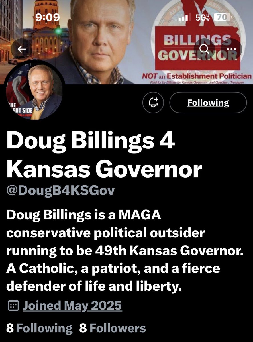This is a very special shout out for our dear friend <a href="/DougBillings/">Doug Billings</a> ! Here is his official profile as he is running for Governor of Kansas! Please follow <a href="/DougB4KSGov/">Doug Billings 4 Kansas Governor</a> and help me support the future best governor of the United States !