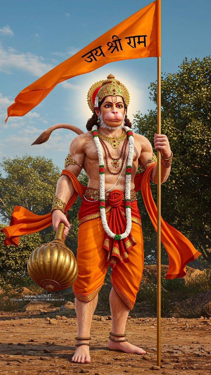 ajeetupadhyay's tweet image. अतुलित बलधामं हेमशैलाभदेहं,
दनुजवनकृशानुं ज्ञानिनामग्रगण्यम् ।
सकलगुणनिधानं वानराणामधीशं,
रघुपतिप्रियभक्तं वातजातं नमामि।।

   श्री हनुमान जी महाराज की कृपा दृष्टि से हम सभी का जीवन शुभ और मंगलमय हो! ज्येष्ठ मास के प्रथम बड़े मंगलवार की अनंत शुभकामनाएं 💐 #शुभ_मंगलवार