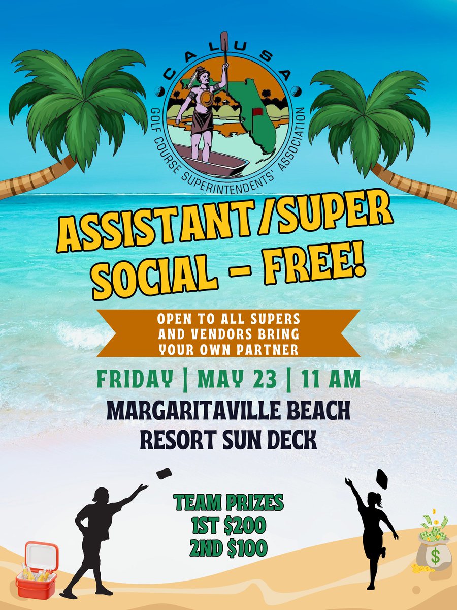 Calusa Chapter - Social Event
When: Friday, May 23rd
Where: Margaritaville Resort Sun Deck
Registration: floridagcsa.com