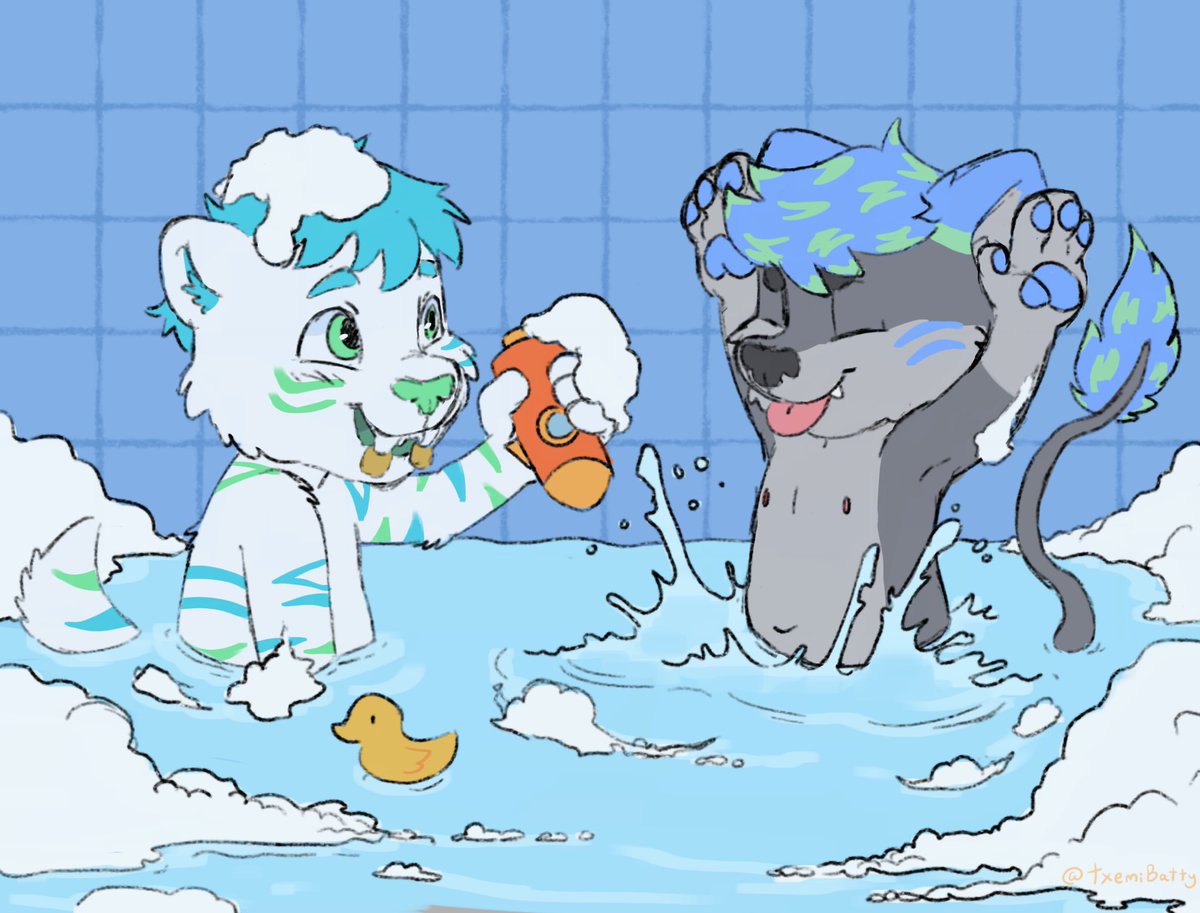 LilCorks/Mintie (@litpeppermint) on Twitter photo With so much white fur (not because he’s stinky), this kiddo needs lot of showers. Good thing he has <a href="/Rex_Wolfysx/">Rex Wolfy 🔜 ?????</a> to play with. Happy birthday Rex!
🎨: <a href="/TxemiBatty/">TxEmiBatty</a> With so much white fur (not because he’s stinky), this kiddo needs lot of showers. Good thing he has <a href="/Rex_Wolfysx/">Rex Wolfy 🔜 ?????</a> to play with. Happy birthday Rex!
🎨: <a href="/TxemiBatty/">TxEmiBatty</a>