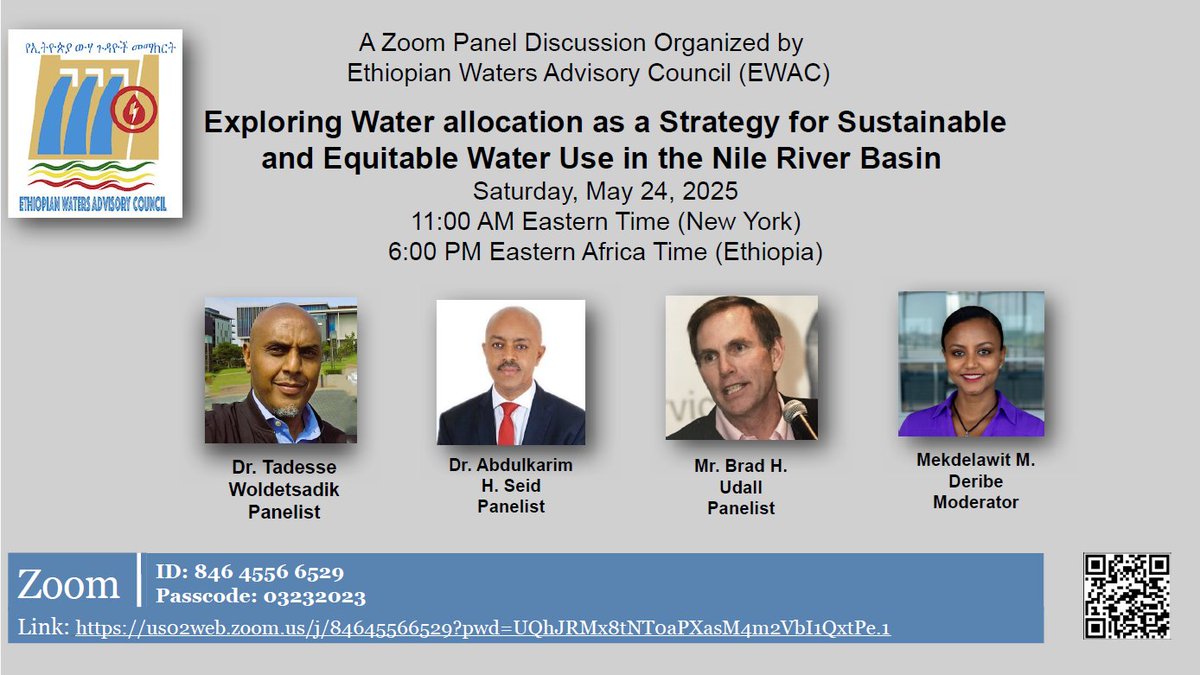 GERD International Collaborative Consortium (GICC) (@gerdgicc45007) on Twitter photo 🔖Upcoming webinar via #Ethiopian Water Advisory Council (EWAC) exploring #water allocation as a strategy for sustainable and equitable water use in the #Nile basin. Tune in👇 🔖Upcoming webinar via #Ethiopian Water Advisory Council (EWAC) exploring #water allocation as a strategy for sustainable and equitable water use in the #Nile basin. Tune in👇