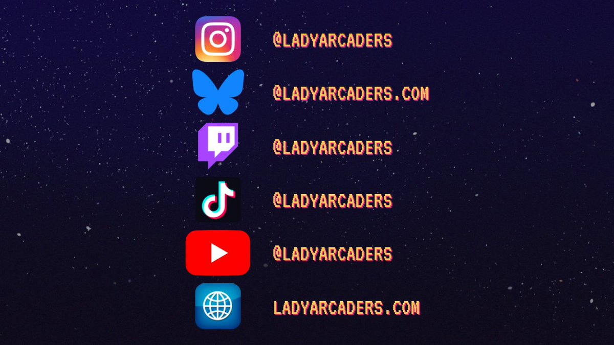 ladyarcaders's tweet image. Hey there folks, due to changes outside of our control, we&apos;ll only be making major announcements on this platform going forward. 

For the rest of our content, please find us at Lady Arcaders on instagram, bluesky, twitch, youtube, tiktok, &amp;amp; our website!
We hope to see you there!